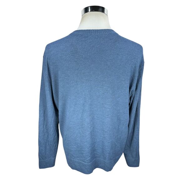 Smartwool Sweater Men’s XL Blue Wool Polyester Nylon Blend V-Neck Pullover Knit - Picture 4 of 10